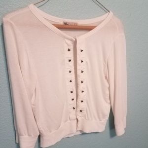 White Crop Cardigan